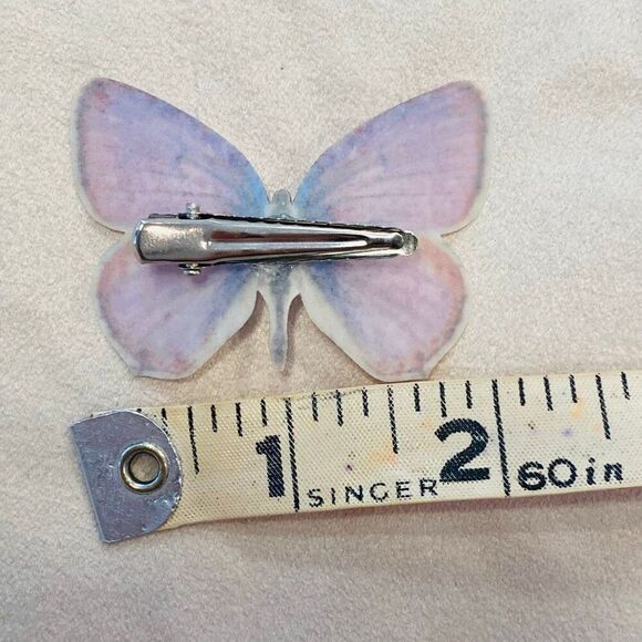 NWOT Etsy Handmade Silk Butterfly Hair Clips Set Of 2 Blue Combo Size 2" - Picture 3 of 3